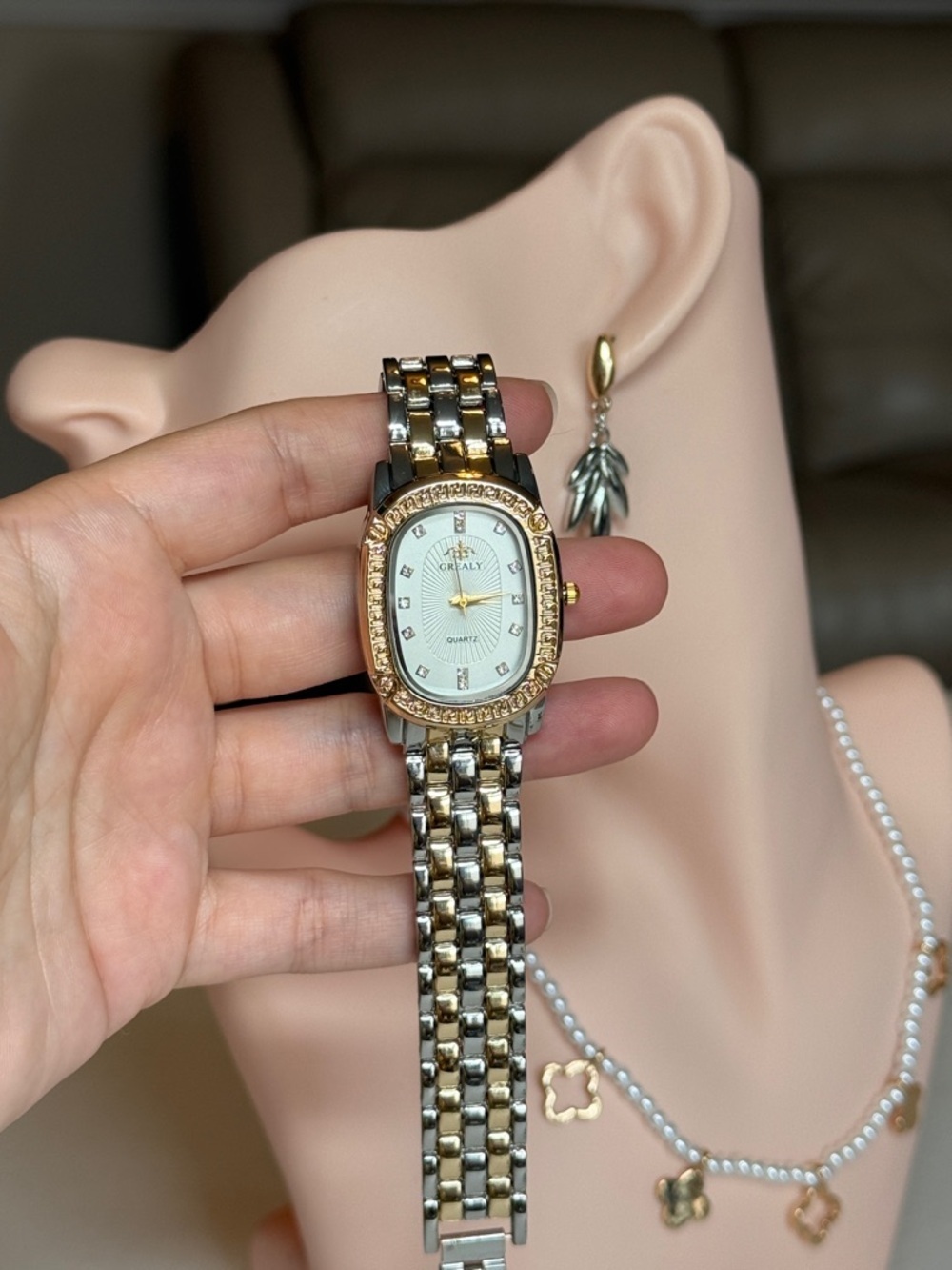 Gold and Silver Bracelet Watch - Picture 3 of 5